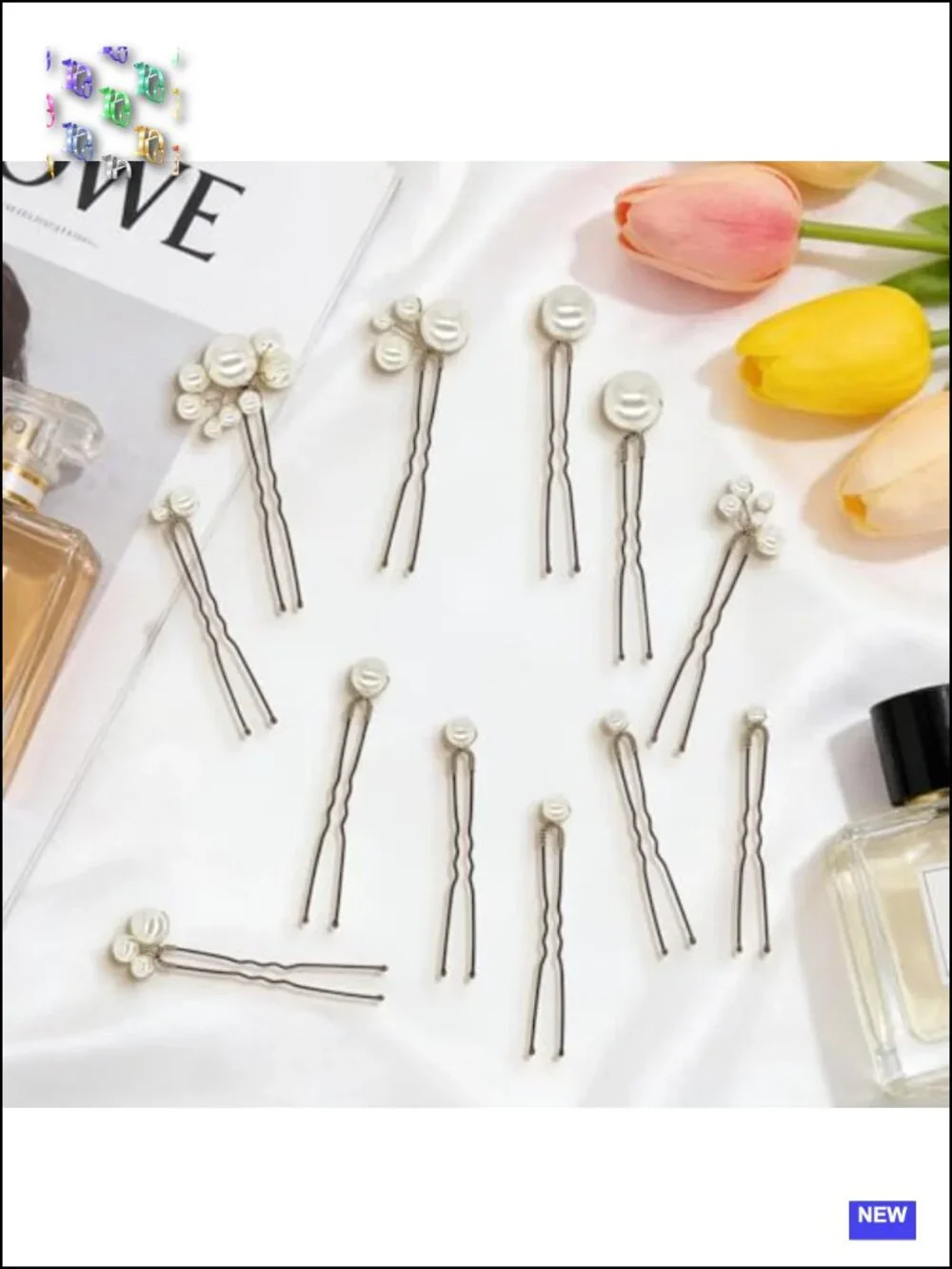 12 Pearl Hair Clips for Bridal Wedding Party Alloy Metal